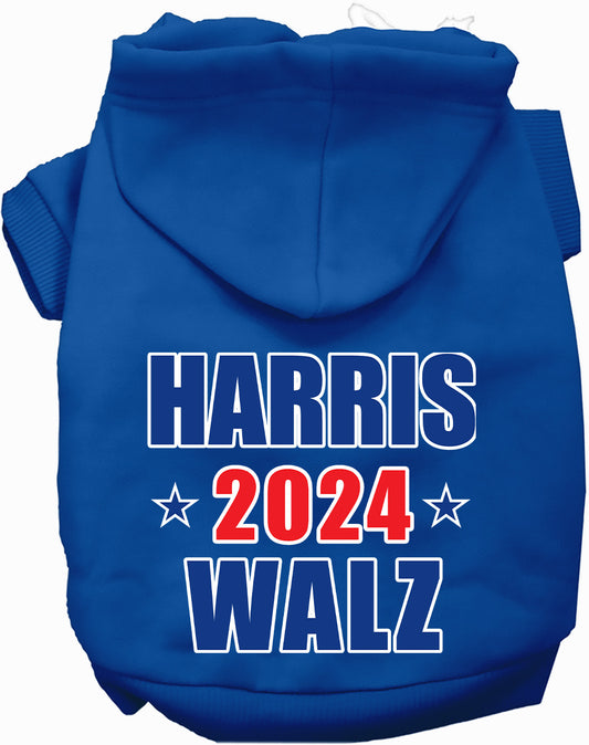 Blue Harris Walz 2024 pet hoodie