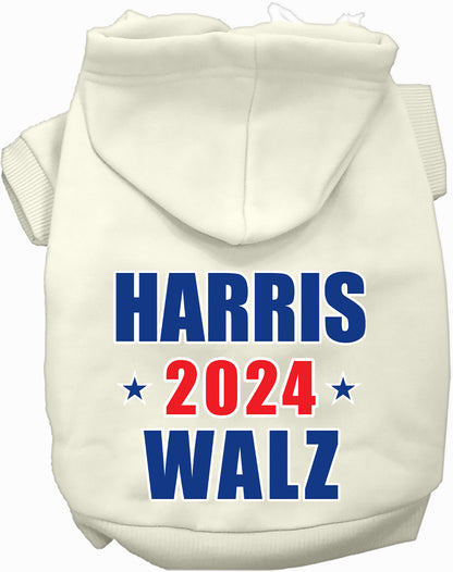 White Harris Walz 2024 pet hoodie