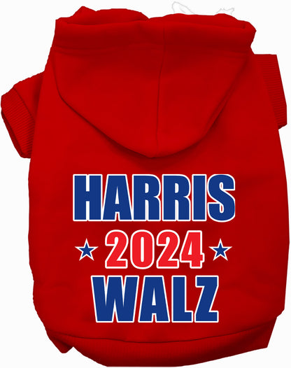 Red Harris Walz 2024 pet hoodie