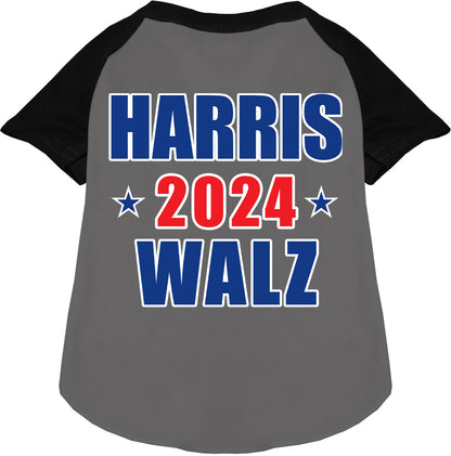 Harris Walz 2024 pet raglan shirt with black sleeves