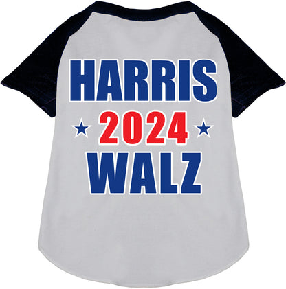 Harris Walz 2024 pet raglan shirt with black sleeves