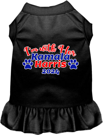 Black and gray I'm With Her Harris 2024 pet dress