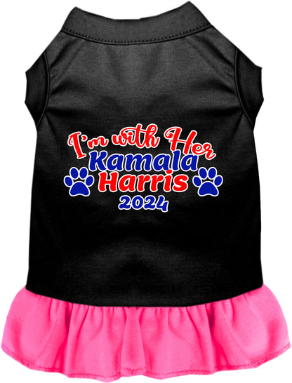 Black and pink I'm With Her Harris 2024 pet dress