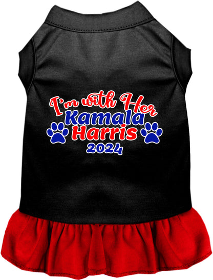 Black and red I'm With Her Harris 2024 pet dress