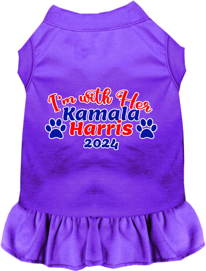 Purple I'm With Her Harris 2024 pet dress