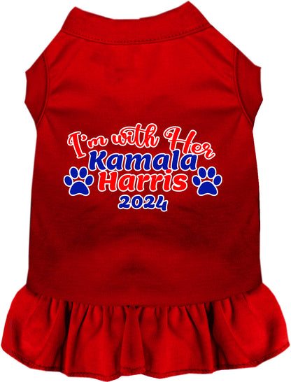 Red I'm With Her Harris 2024 pet dress