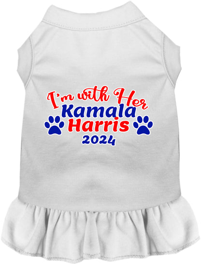 White I'm With Her Harris 2024 pet dress