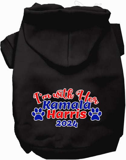 Black I'm With Her Harris 2024 pet hoodie