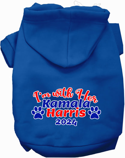 Blue I'm With Her Harris 2024 pet hoodie