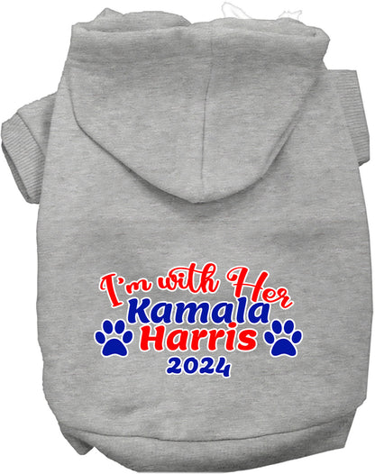 Gray I'm With Her Harris 2024 pet hoodie