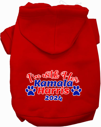 Red I'm With Her Harris 2024 pet hoodie