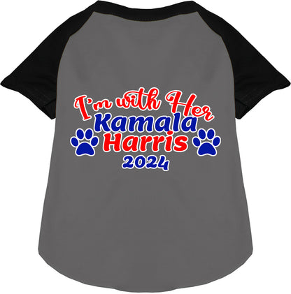 I'm With Her Harris 2024 black pet raglan shirt