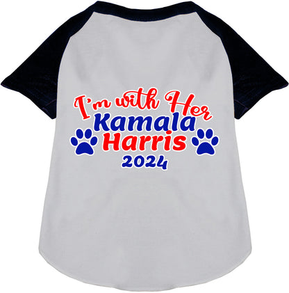 I'm With Her Harris 2024 navy pet raglan shirt