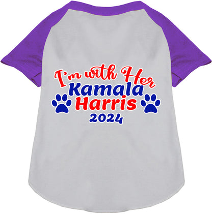 I'm With Her Harris 2024 purple pet raglan shirt