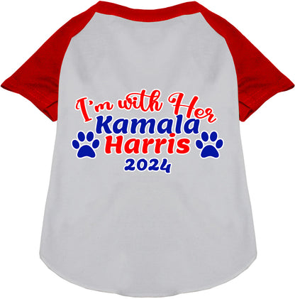 I'm With Her Harris 2024 red pet raglan shirt