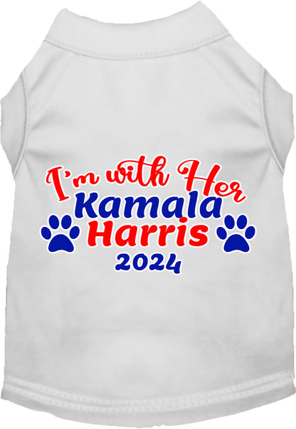 White I'm With Her Harris 2024 pet shirt