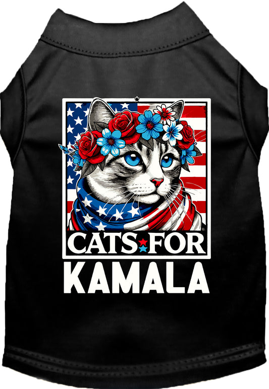 Black Cats for Kamala pet shirt with patriotic cat design