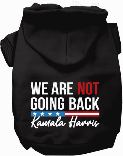 Black Not Going Back pet hoodie with political message