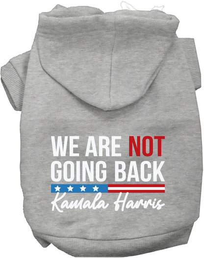 Gray Not Going Back pet hoodie with political message