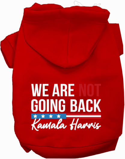 Red Not Going Back pet hoodie with political message