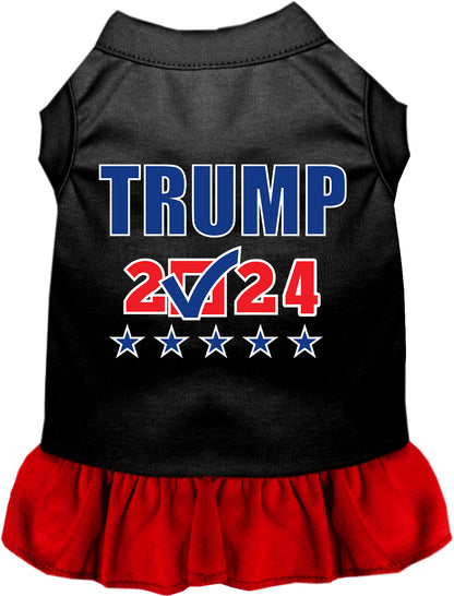 Black Trump 2024 pet dress with red skirt