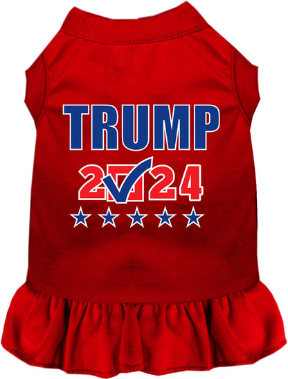 Red Trump 2024 pet dress with matching skirt