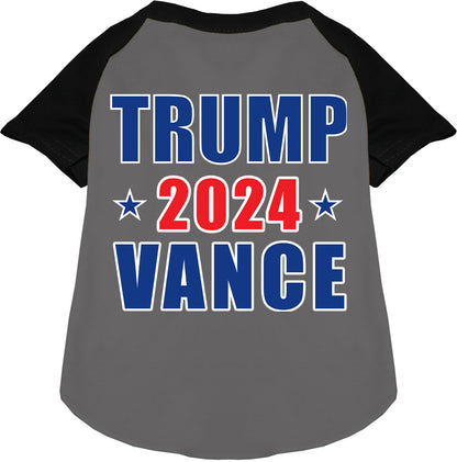 Gray Trump Vance 2024 pet raglan shirt