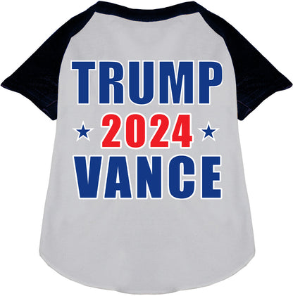 White Trump Vance 2024 pet raglan shirt