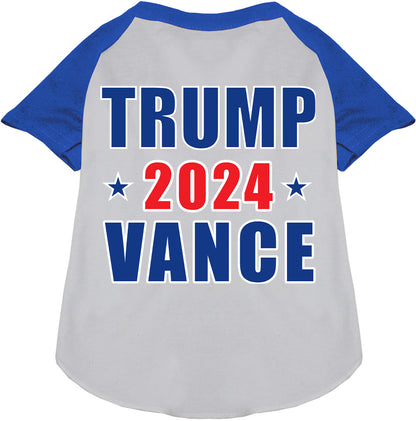 Blue-sleeve Trump Vance 2024 pet raglan shirt