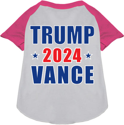 Pink-sleeve Trump Vance 2024 pet raglan shirt