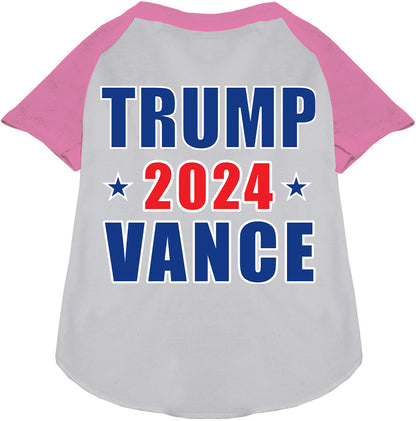 Light pink-sleeve Trump Vance 2024 pet raglan shirt