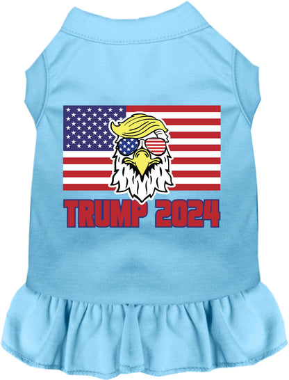 Blue Trump Eagle 2024 pet dress with ruffled skirt