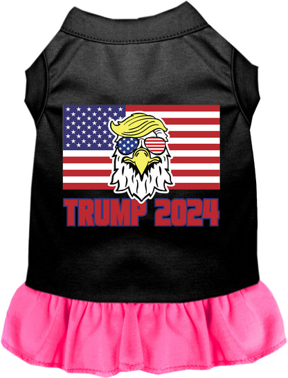 Black Trump Eagle 2024 pet dress with pink skirt