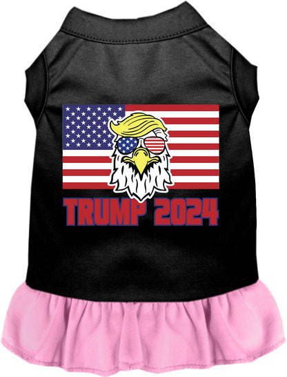 Black Trump Eagle 2024 pet dress with light pink skirt