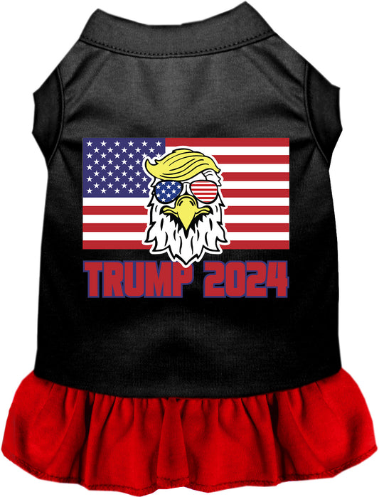 Black Trump Eagle 2024 pet dress with red skirt