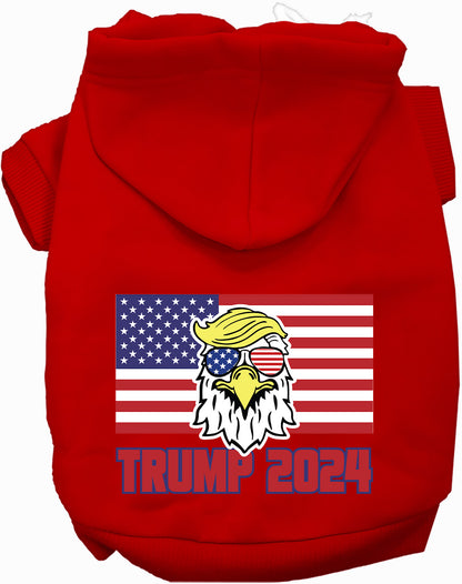 Red Trump Eagle 2024 pet hoodie with flag design