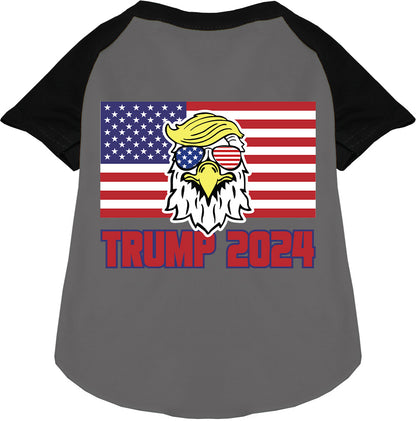 Trump Eagle Pet Raglan Shirt with black sleeves