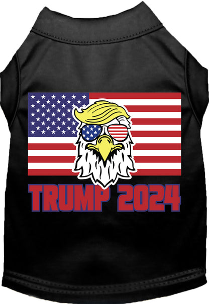 Black Trump Eagle 2024 pet shirt with flag design