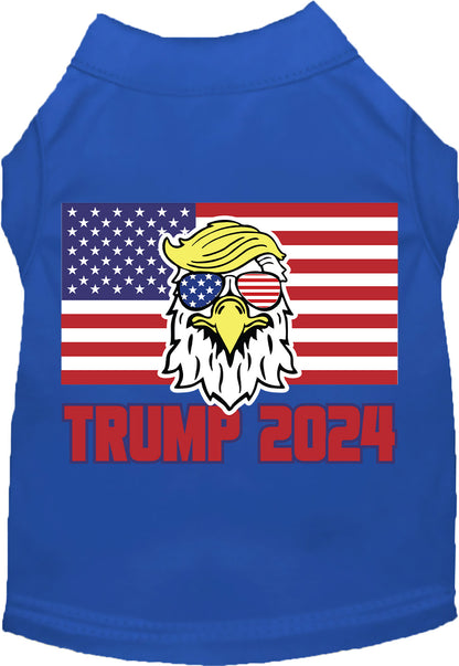 Blue Trump Eagle 2024 pet shirt with flag design