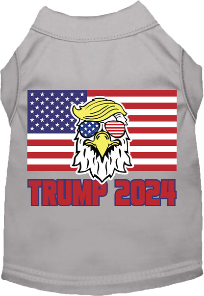 Gray Trump Eagle 2024 pet shirt with flag design