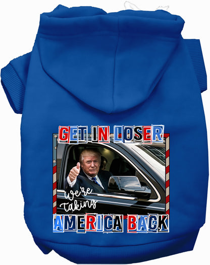 Blue Trump Taking Back America pet hoodie