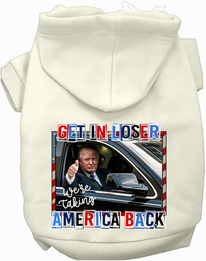 White Trump Taking Back America pet hoodie