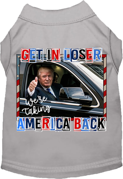 Gray Trump Taking Back America pet shirt