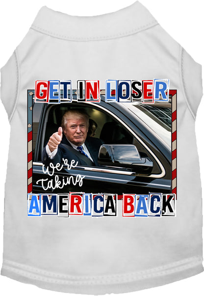 White Trump Taking Back America pet shirt