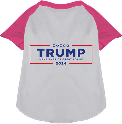 Pink Trump Make America Great pet raglan shirt