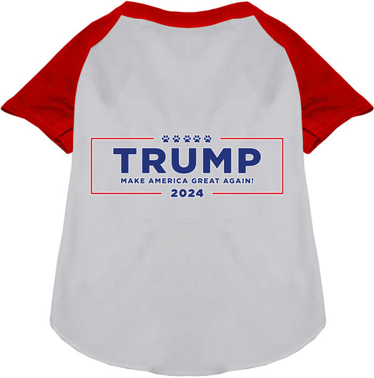 Red Trump Make America Great pet raglan shirt