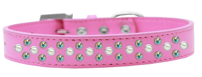 Collar de moda para perros, cachorros y mascotas, "Roscos de cristales de perlas y auroras boreales"