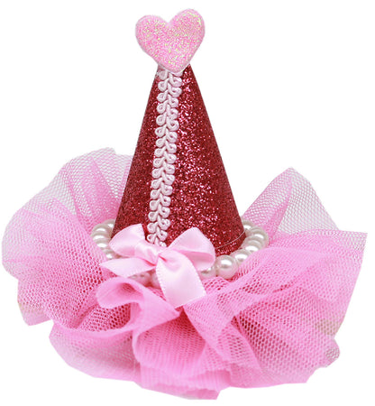 Dog, Puppy & Pet Clip On Grooming Accessory, "Pretty Party Hat"