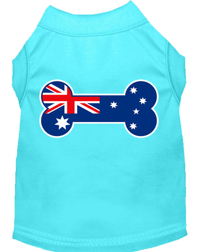 Pet Dog & Cat Shirt Screen Printed, "Bone Shaped Australian Flag"