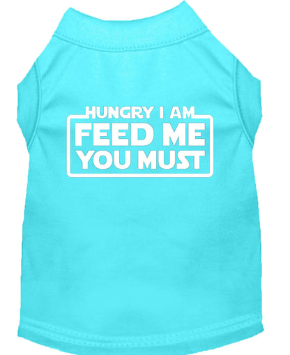 Pet Dog & Cat Shirt Screen Printed, "Hungry I Am, Feed Me You Must"